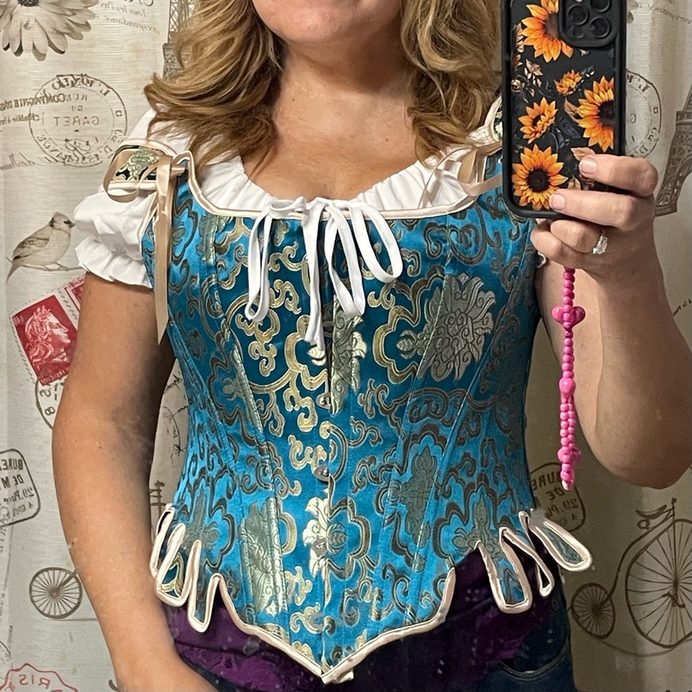 Blue and Gold Corset - Picture 2 of 2
